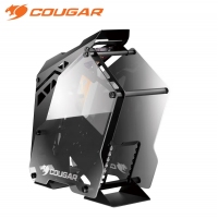 骨伽（COUGAR） 征服者臺式機箱游戲水冷側透異型主機箱 大征服者 黒橙