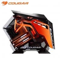 骨伽（COUGAR） 征服者臺式機箱游戲水冷側透異型主機箱 大征服者 黒橙