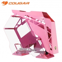 骨伽（COUGAR） 征服者臺(tái)式機(jī)箱游戲水冷側(cè)透異型主機(jī)箱 大征服者 粉色