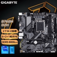 技嘉（GIGABYTE）超耐久 B760M D2H DDR5電腦游戲主板 支持12代13代CPU處理器