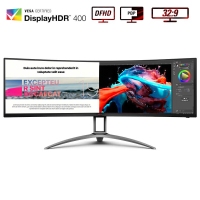 AOC 愛(ài)攻49寸 AG493UCX2 顯示器4K HDR400 曲面帶魚屏 電競(jìng)游戲炒股大屏幕內(nèi)置音響 顯示器