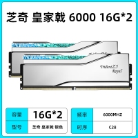 芝奇（G.SKILL）皇家戟 32GB(16Gx2)套裝 DDR5 6000頻率 EXPO版RGB燈條-銀色/C28